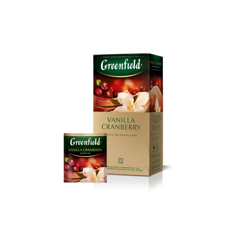 Herbata czarna Greenfield Vanilla Cranberry 25 x 1,5g