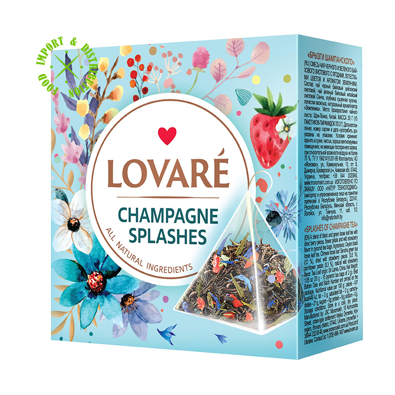 Herbata Lovare miesz. herbat Splashes of Champagne 15 piramidek x 2gr