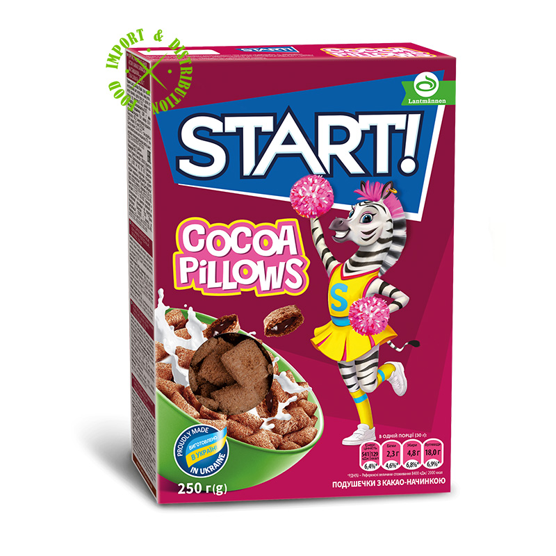 Płatki śniadaniowe Poduszeczki "START" z nadzieniem kakaowym 250g