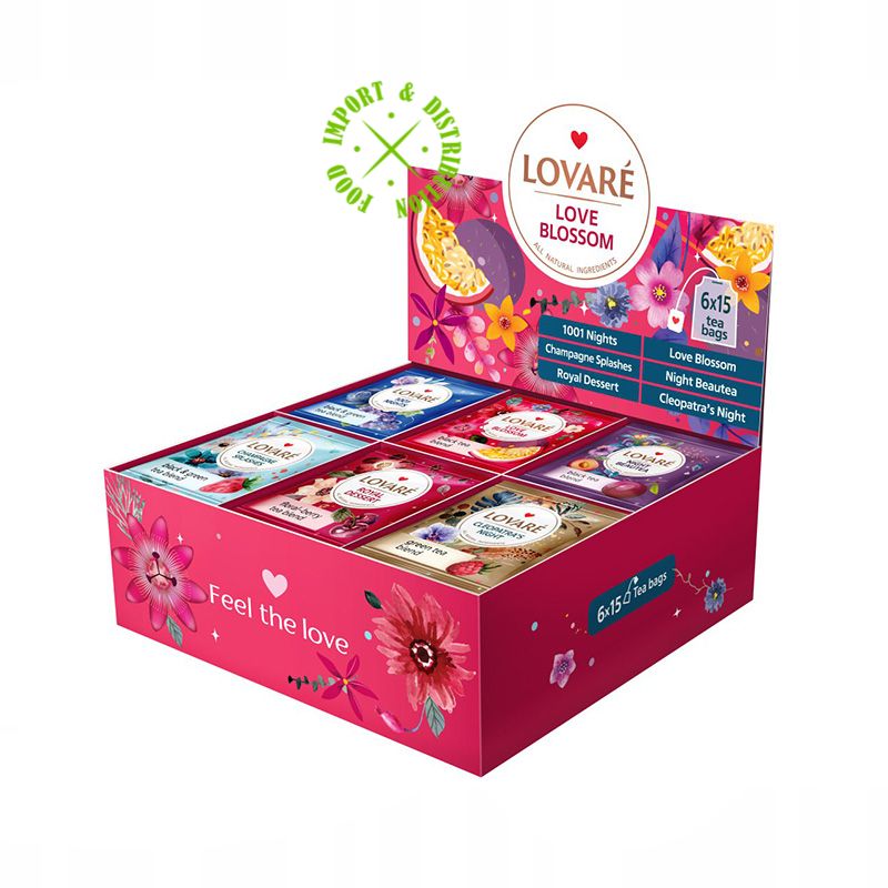 Herbata Lovare Kolekcja 6 smaków 90 Herbat Love Blossom Set (2 grx90tor)