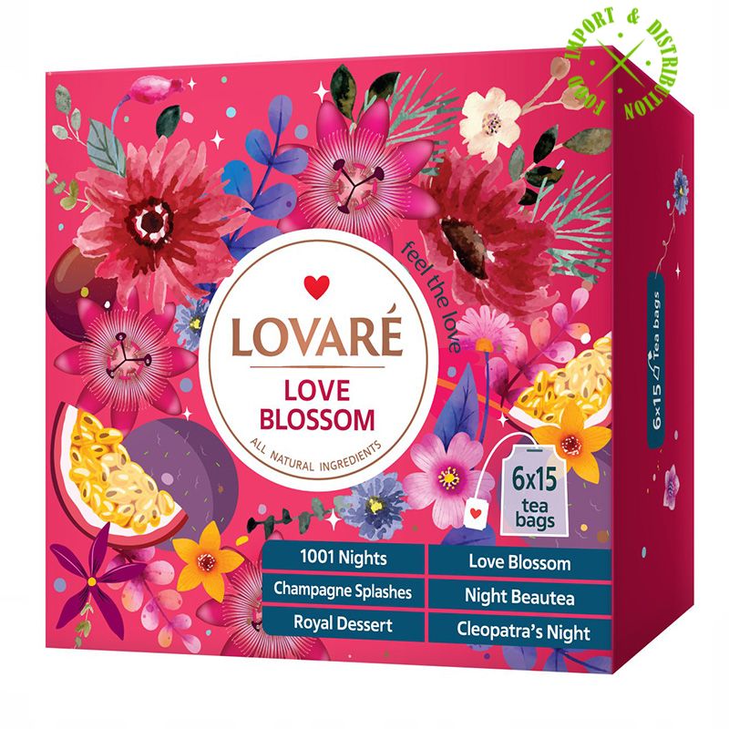 Herbata Lovare Kolekcja 6 smaków 90 Herbat Love Blossom Set (2 grx90tor)
